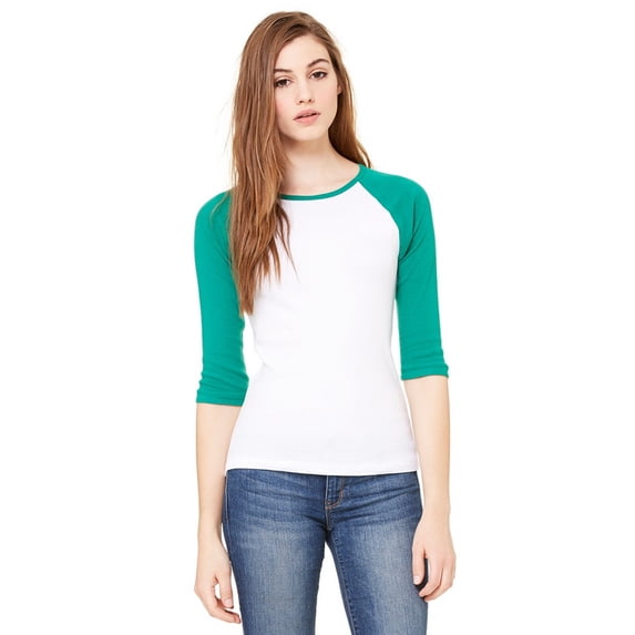 Bella Canvas Medium White/Kelly Green
