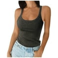 thumbnail image 1 of Stretch Ribbed Tank Tops for Women – Sleeveless Spaghetti Strap Camisole Style, Fitted Cropped Tank Tops for Women, Summer Casual or Workout Tank Top, 1 of 4