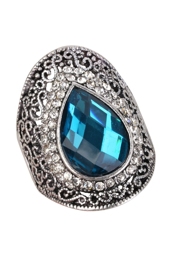 Stretch Rings for Women Fit Finger Size 6.5 to 9 Rhinestone Silk Scarf Holders