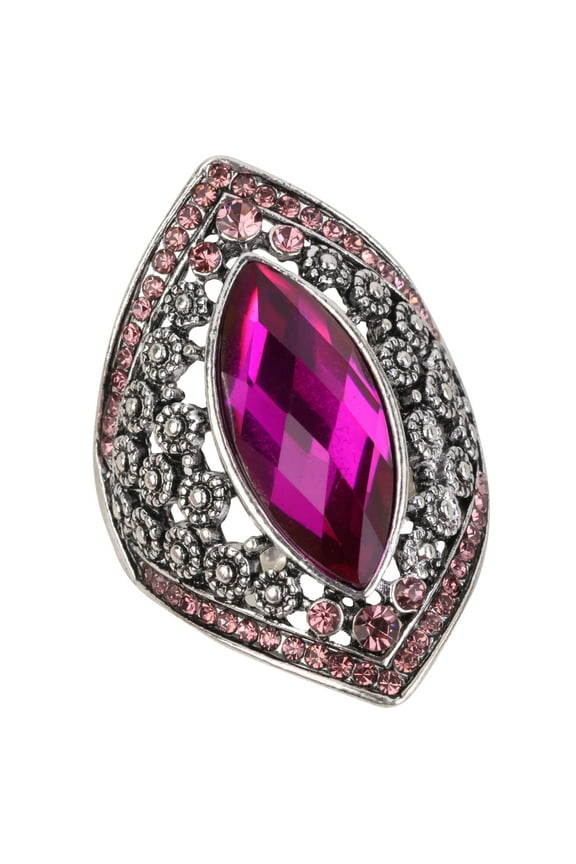 Stretch Rings for Women Fit Finger Size 6.5 to 9 Rhinestone Silk Scarf Holders