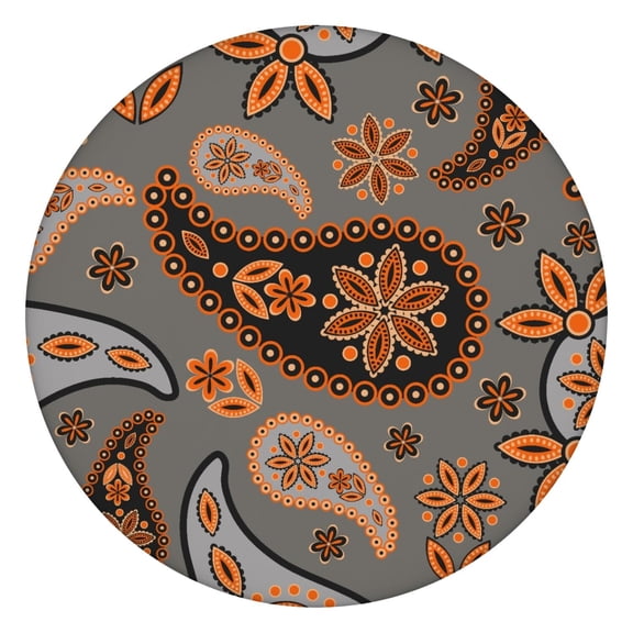 Stretch Round Table Cover - Elegant Classic Waterproof Tablecloth with Elastic Hem for 44 Inch Tables, Wipeable Spill-Proof Surface for Daily Use