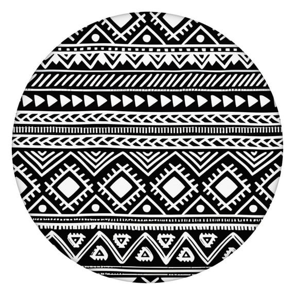 Stretch Round Table Cover in Boho Floral, Elastic Edge Cloth for 38-42 Inch Tables, Decorative Accent for Garden Party