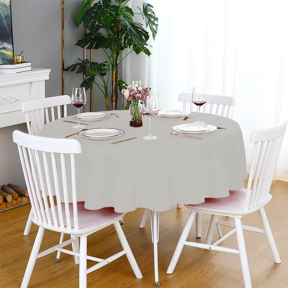 Stretch Round Tablecloth Elastic Polyester Fabric Washable for Restaurant Party Dining Decor Waterproof Stain Resistant Table Cover