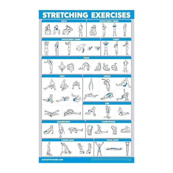 Office Stretch Break Routine Stretch Routine Poster Daily Stretching Exercises Workout Chart for ...
