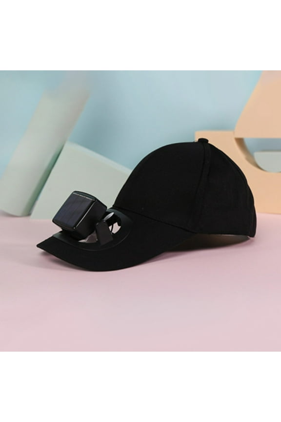 Stretch Running Hat with Soft Brim, 1 Pack Quick Dry, Unstructured, Unisex-Adult Hat With Fan Solar Charging Sunscreen Sunhat USB Portable Small Fan