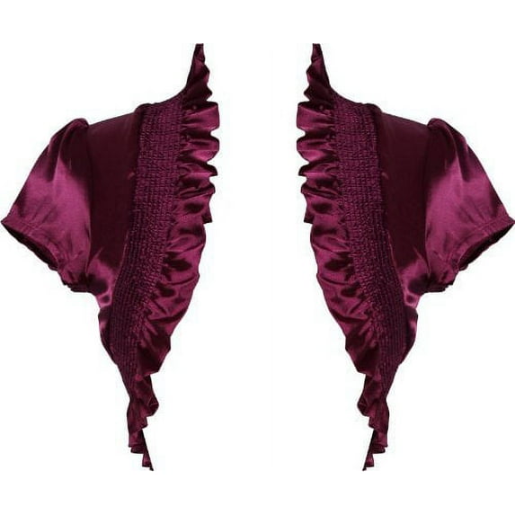 Stretch Satin Bolero Jacket Short Sleeve Cover-up