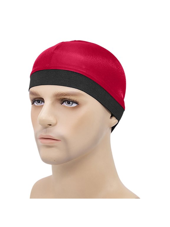 Stretch Satin Wig Cap for Men Wave Cap Silky Durag Liner Soft Elastic Hair Cover Lightweight Head Wrap for Hair Protection One Size