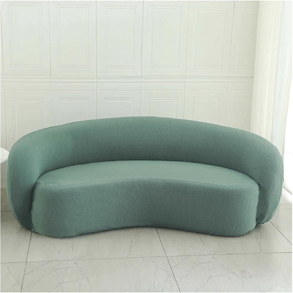 Stretch Semi Circle Curved Sofa Cover, Curved Couch Cover Non-Slip Modern Cloud Sectional Sofa Slipcover(#3)
