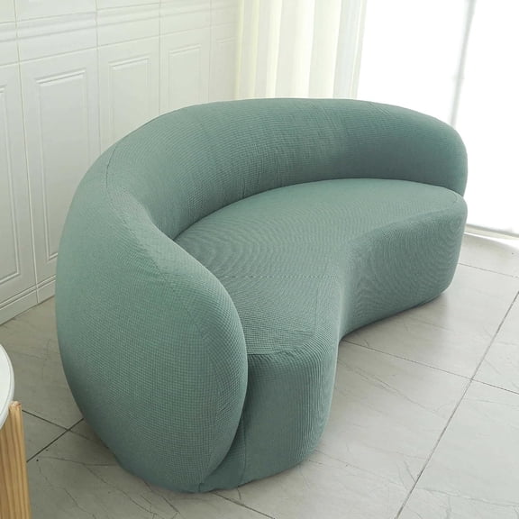 Stretch Semi-Circular Curved Sofa Cover, Non-Slip Cloud Couch Cover, Jacquard Couch Covers for Curved Sectional Sofa Slipcover(#5)
