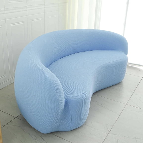Stretch Semi-Circular Curved Sofa Cover, Non-Slip Cloud Couch Cover, Jacquard Couch Covers for Curved Sectional Sofa Slipcover(#6)