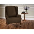 thumbnail image 1 of Stretch Sensations 1-Piece Stretch Newport Wing Chair Slipcover, Chocolate, 1 of 2