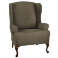 thumbnail image 1 of Stretch Sensations 1-Piece Stretch Newport Wing Chair Slipcover, Sage, 1 of 6