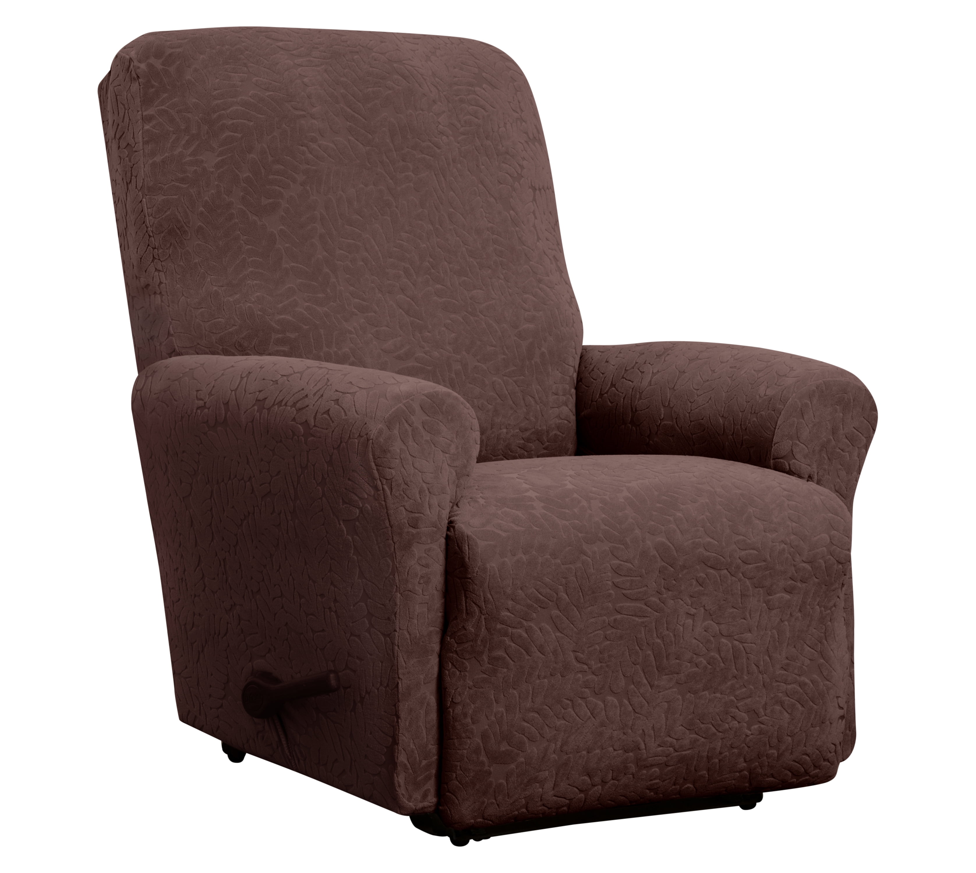 Stretch Sensations 4-Piece Stretch Fernwood Recliner Slipcover, Chocolate