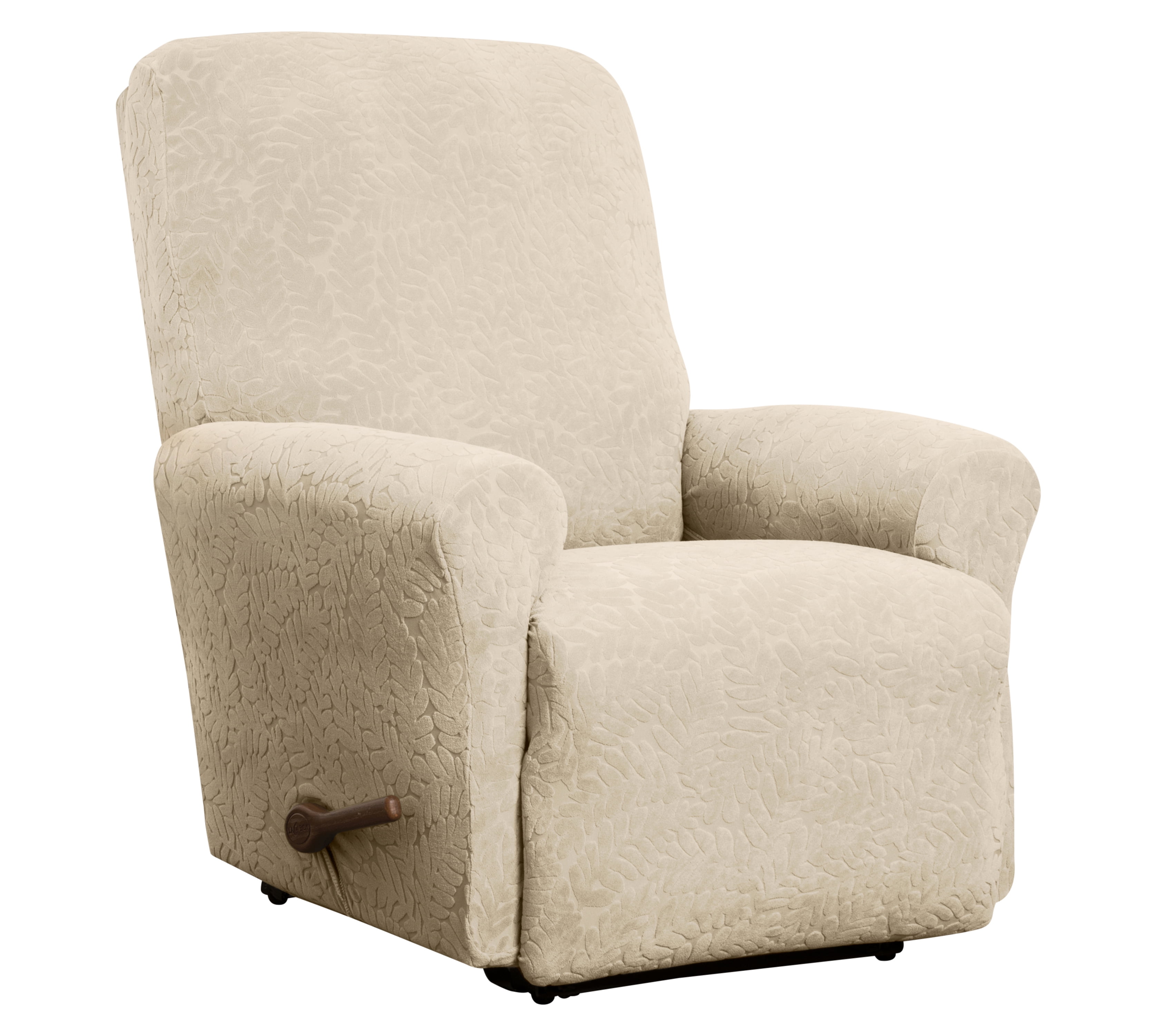Stretch Sensations 4-Piece Stretch Fernwood Recliner Slipcover, Natural