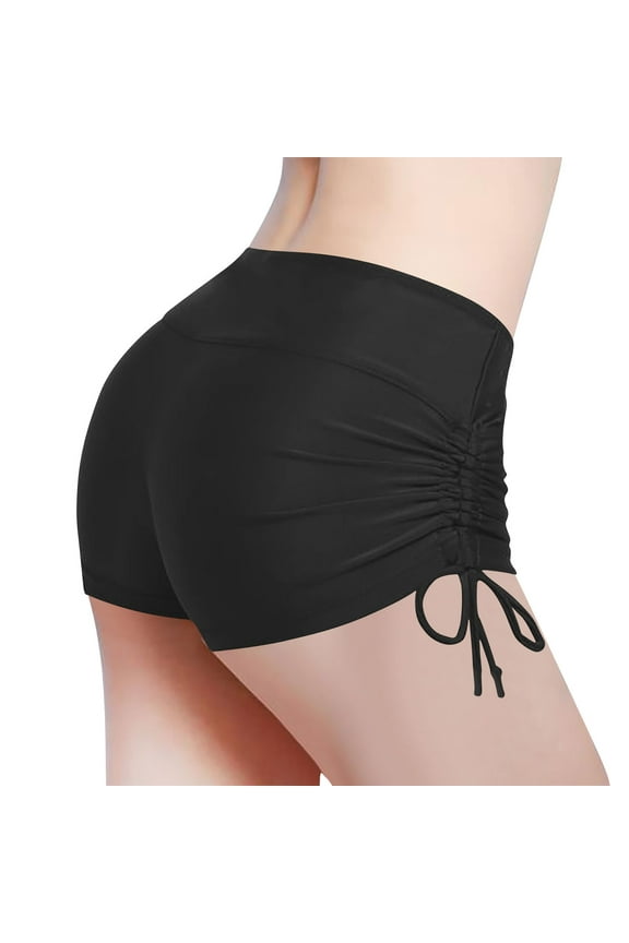 Stretch Sexy Booty Yoga Shorts for Women Adjustable Side Ties Running Shorts Workout Fitness Wicking Tummy Control