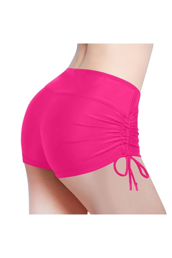 Stretch Sexy Booty Yoga Shorts for Women Adjustable Side Ties Running Shorts Workout Fitness Wicking Tummy Control