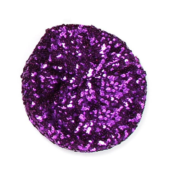 Stretch Shining Sequins Berets Women Autumn Spring Summer Hats Mix Color Party Show Advertising Caps purple