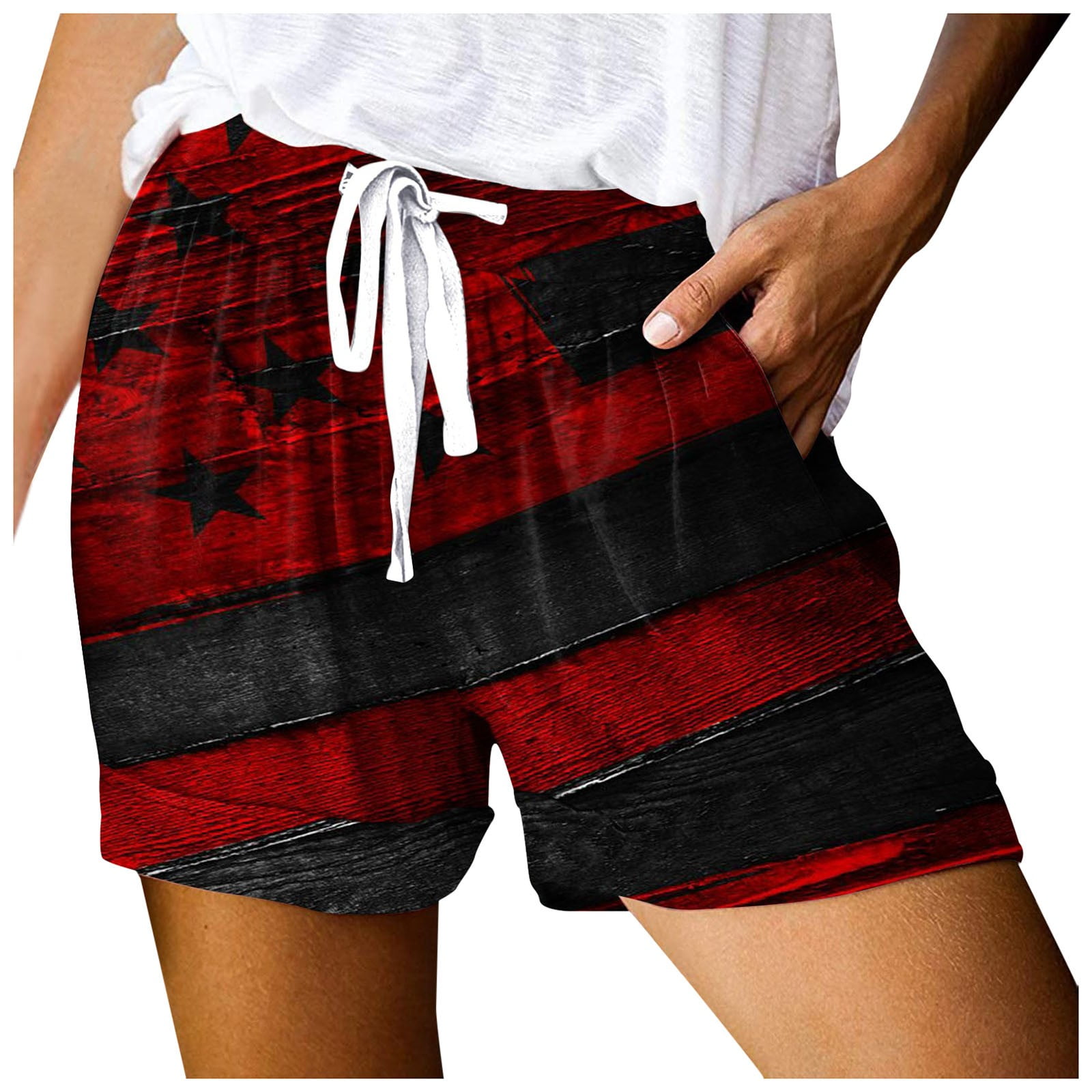 Women's Workout Shorts With Spandex Underneath Stretch Shorts Women Workout with Pocket Gym Loose Fit Big Womens