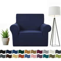 Stretch Single Sofa Slipcover 1 Piece Couch Sofa Cover Furniture Protector 1 Seater Sofa with Elastic Bottom for Kids and Pets,Jacquard Small Checked Pattern Fabric（with Velcro）