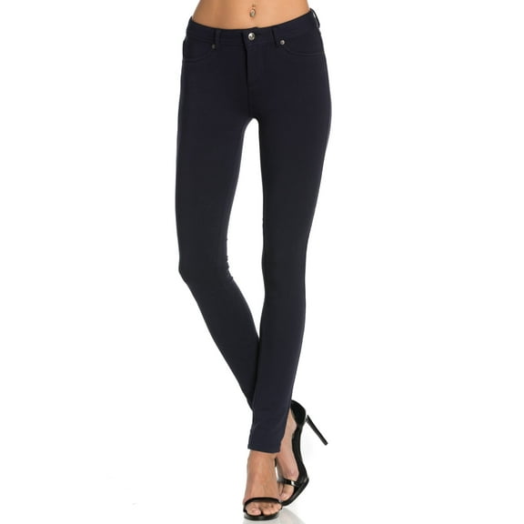 Stretch Skinny Knit Jegging Pants (Navy)