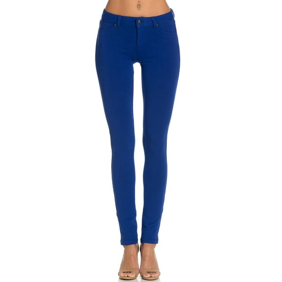 Stretch Skinny Knit Jegging Pants (Royal Blue)