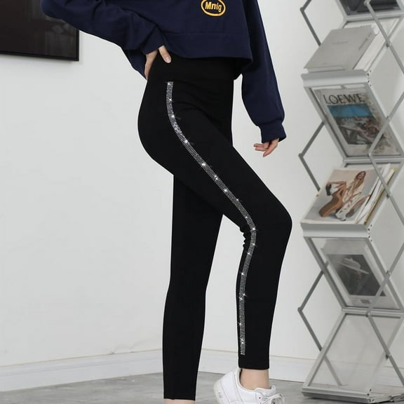 Stretch Slimming Modal Outdoor High Waist Hot Drill Nine-point Pants 1773656642749419