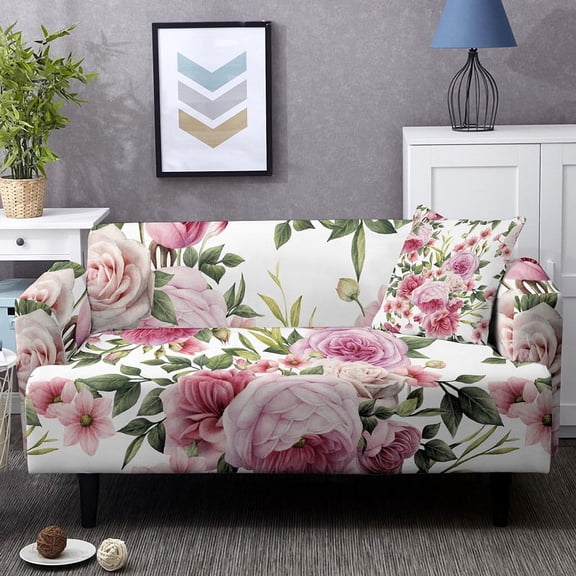 Stretch Slipcover 1/2/3/4 Seat Covers Peony Print Sectional Elastic Sofa Cover for Living Room Couch Covers L Shape Sofa Cover