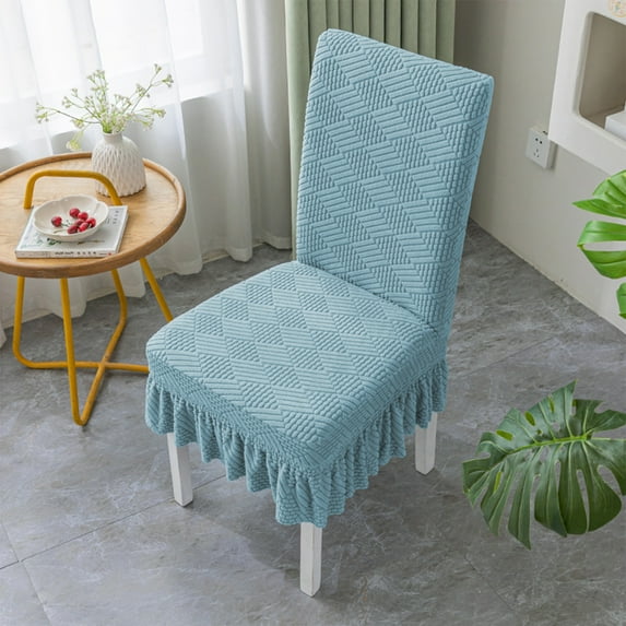 Stretch Slipcovers, Dining Chair Covers, Kitchen Seat Protectors with Skirt, Spandex Fabric, Washable, Wedding Banquet Decor, 1-Pack