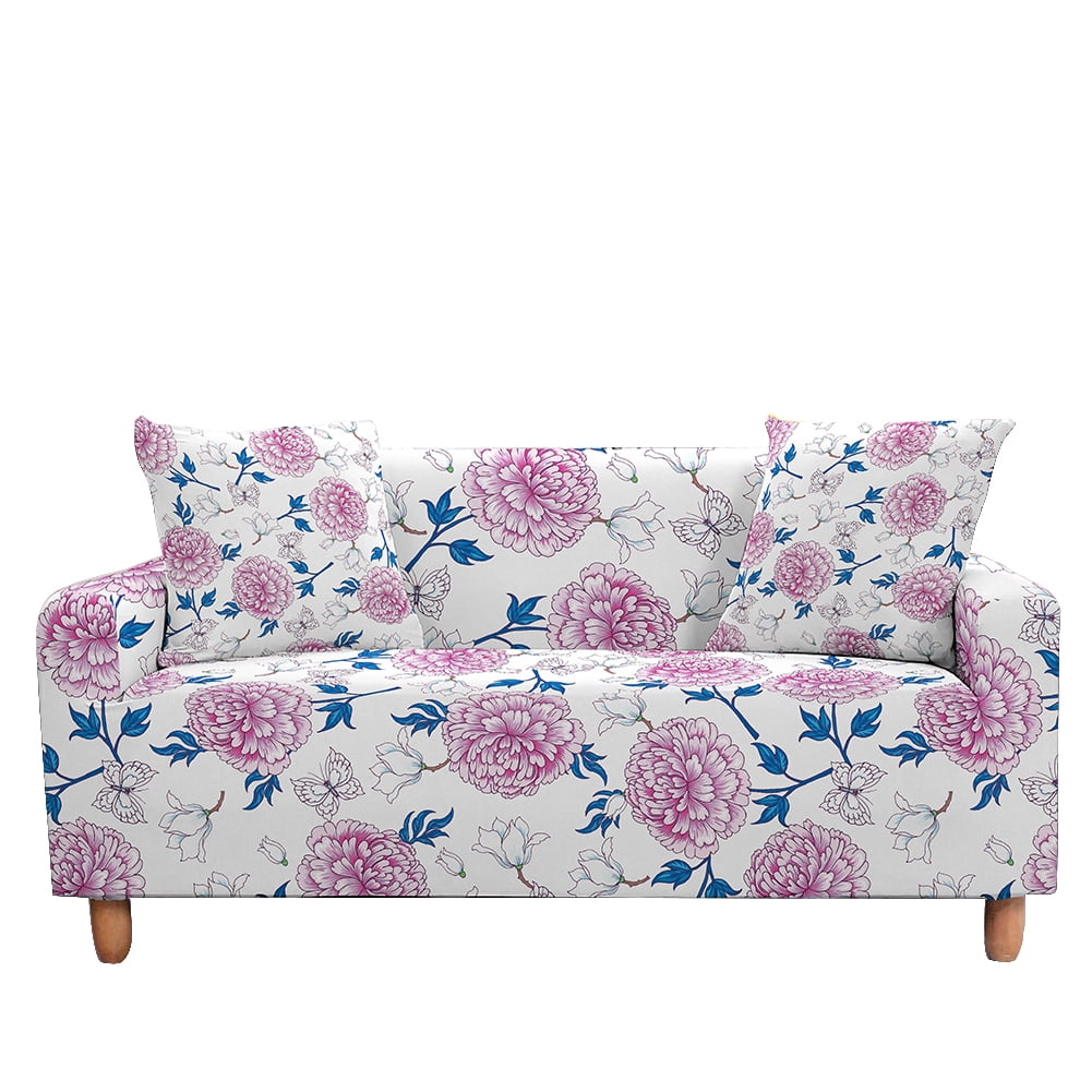 Stretch Sofa Cover Elastic 2/3 Seaters Couch Cover Flowers for Living ...