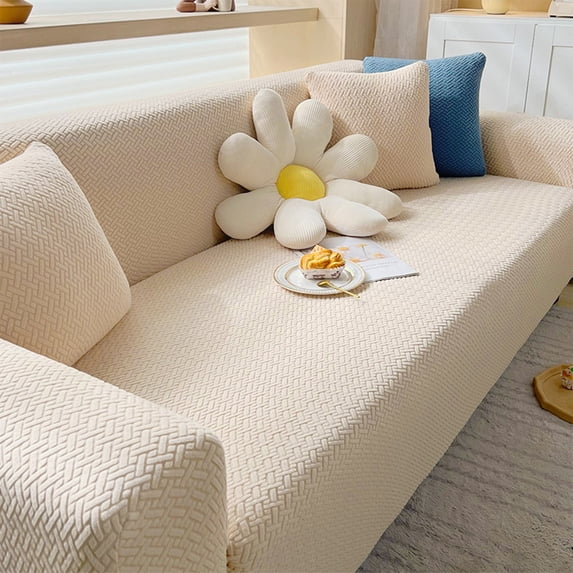 Stretch Sofa Cover | Elastic Furniture Protector for Living Room | Pet-Friendly Non-Slip Sofa Slipcover | Knitted Fabric Sofa Protector for Dogs & Kids | Oversized Couch Cover for Sectional Sofas