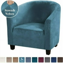 Stretch Sofa Cover Velvet Tub Chair Cover Furniture Protector Fabric Super Soft Couch Slipcover for Club Bar Counter Home (Blue)