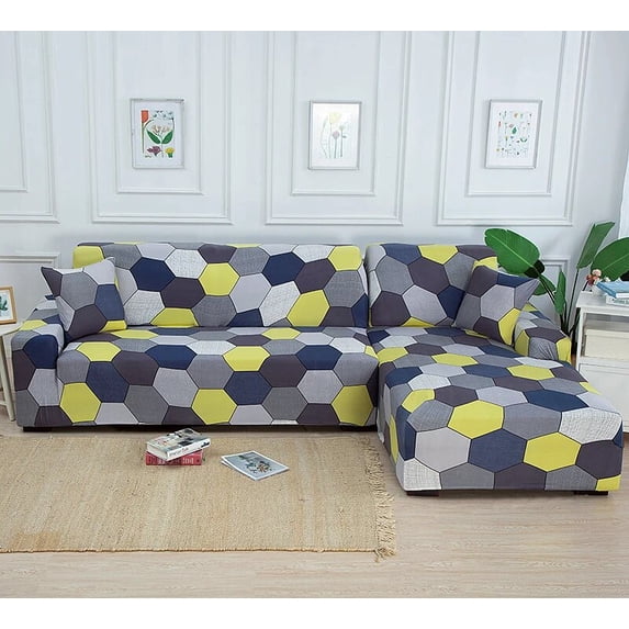 Stretch Sofa Covers Elastic Cover for Sofas Corner Couch Covers L Shape Sectional Slipcovers Furniture Protector for Living Room