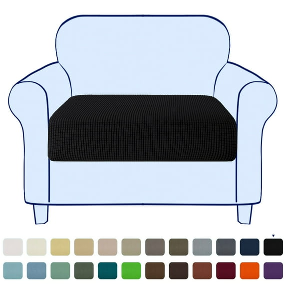 Stretch Sofa Seat Cushion Cover Couch Covers Furniture Protector (Armchair, Black)