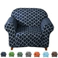 thumbnail image 1 of Stretch Sofa Slipcover 1-Piece Non Slip Couch Sofa Cover, Washable Sofa Protector with Elastic Bottom 1-4 Seater For Moving Furniture Living Room(Armchair 1-seater,Navy blue), 1 of 8