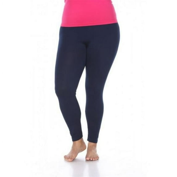 Stretch Solid Womens Leggings, Navy - One Size