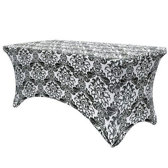 Stretch Spandex 6 ft Rectangular Damask Table Cover