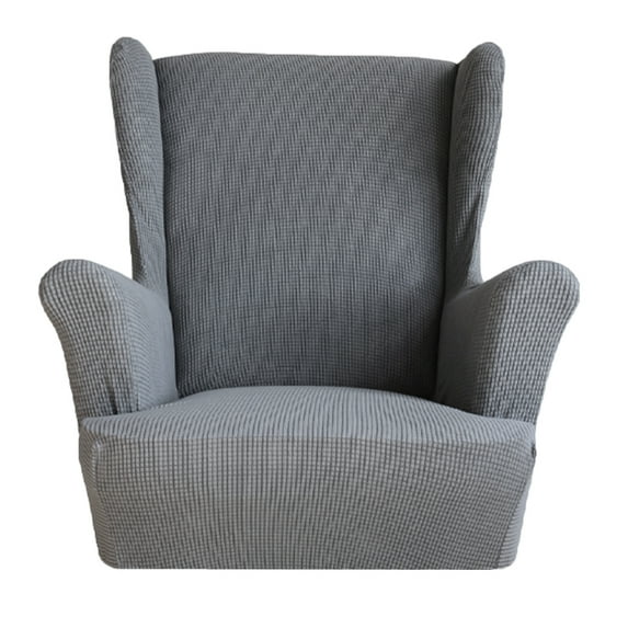 Stretch Spandex Armchair piece Wing back Chair Recliner cover Gray