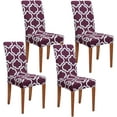 thumbnail image 1 of Stretch Spandex Dining Room Chair Covers \u2013 Set of 4 Universal Removable Washable Chair Seat Slipcovers Protector for Kitchen, Ceremony, Wedding, Banquet, Hotel and Party, 1 of 6