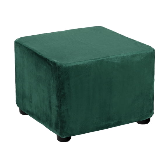Stretch Square Footrest Slipcover with Elastic Band Fit 31.5"-39", Dark Green