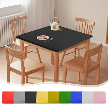 Stretch Square Tablecloth Cover | 33.86x33.86 Inch Elastic Fitted Table Cover | Dustproof Stain Resistant Wrinkle-Free Polyester | Versatile for Dining Card Poker Tables | 1 Pack | Multiple Colors