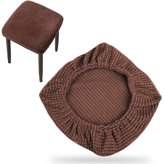 Stretch Stool Cover, 13X15Inch Soft Polyester Elastane Seat Protector Suitable, Elastic Slip-On for Home Party Hospitality, Brown