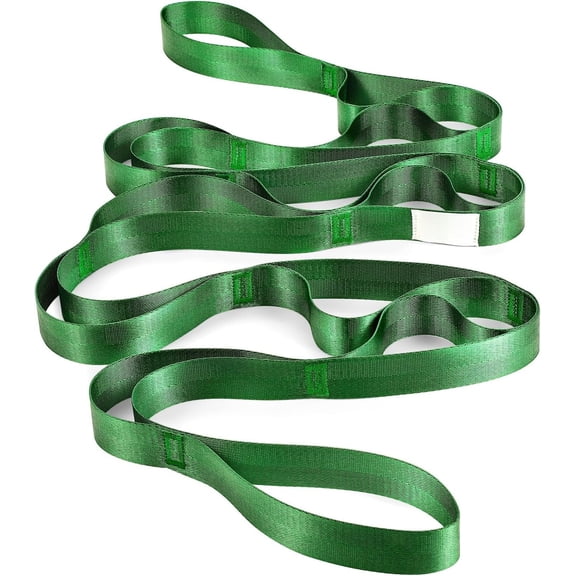 Stretch Strap With Loops For Physical , Yoga Straps For Stretching With Loops, Non-elastic Straps For Rehab, 8 ft Long x 1.2 inch Wide