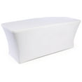 thumbnail image 1 of Stretch Table Cover For 6-Foot Long Rectangular Tables, 72 x 29 x 30-Inch, Machine Washable, Open Back Design, White Spandex And Polyester Fabric Blend (STR6WHT), 1 of 1