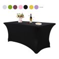 thumbnail image 1 of Stretch Table Cover for Rectangular Tables - Elastic Fitted Tablecloth for Folding Tables, Wrinkle Resistant, Durable Table Protector for Parties, Weddings, Banquets & Events, 1 of 8