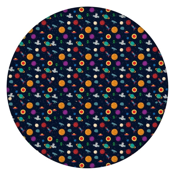 Stretch Tablecloth for Outdoor - Colorful Rainbow Animals Waterproof Round Table Cover, Windproof & Scratch-Resistant for Families with Kids/Pets