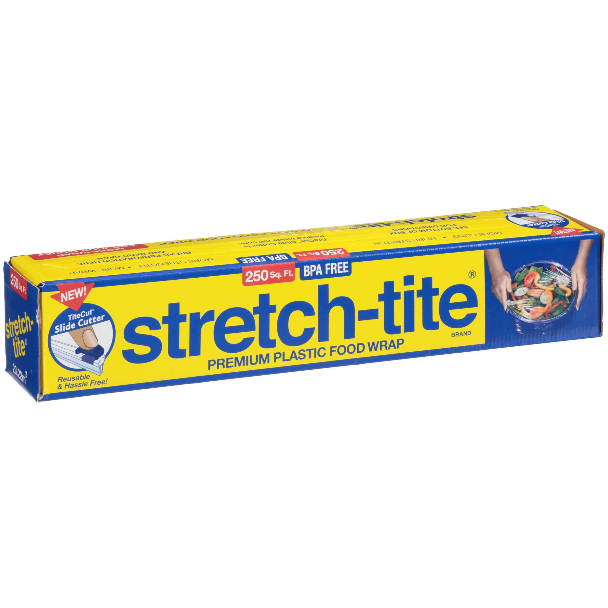 Stretch-Tite Premium Food Wrap with Ticket Slide Cutter, 12 x 250', 250  Square Feet