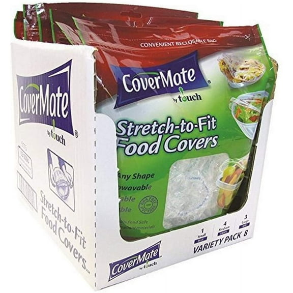 Stretch-To-Fit Food Covers, Assorted Sizes, 48 Total Covers