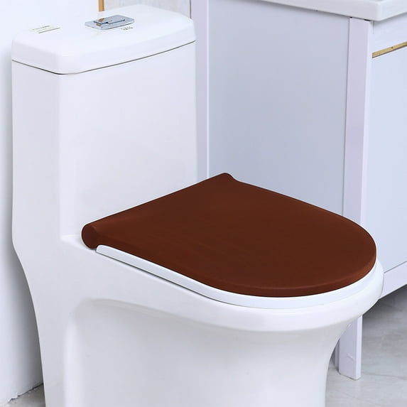 Stretch Toilet Lid Cover, Washable Polyester Protector, Fits All Toilet Seats 15-21 Inches, Elastic Soft Comfort for Home Bathroom,Vsgery