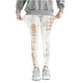 thumbnail image 1 of Stretch Twill Chino Toddler Pants Full Length Pants Girls Gradient Printed Pants High Waist Stretchy Soft Tights Kids Summer Leggings for School Wearing Brown 5 Years, 1 of 5