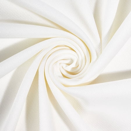 Stretch Twill French Terry - Off White Polyester Spandex 62" Fabric By The Yard